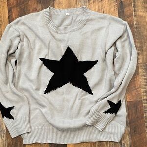 Starry Black and Gray Women's Sweater